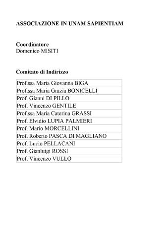 Associazione in UNAM SAPIENTIAM